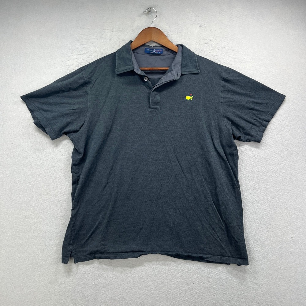 The Masters Clubhouse Collection Polo Shirt Mens XL Gray Golf Italy Augusta GA